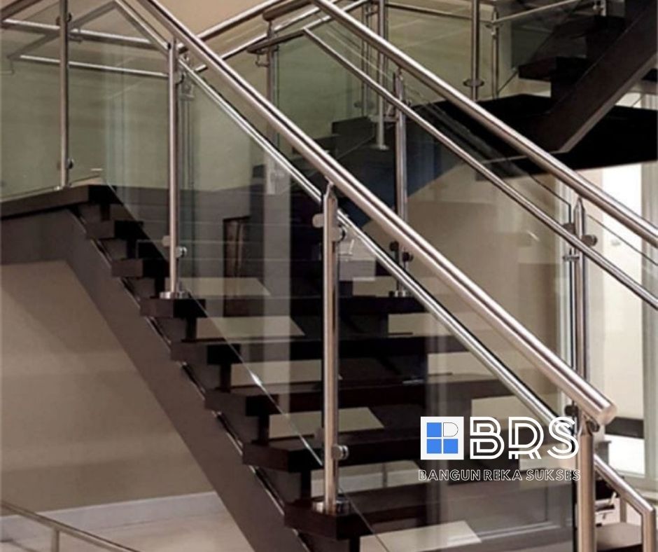 Railing Kaca Tiang Stainless